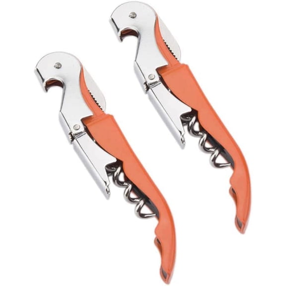 Waiter Corkscrew Professional Wine Opener with Foil Cutter,Manual Wine Bottle Opener for Servers, Bartenders and Waiter (Orange-2)