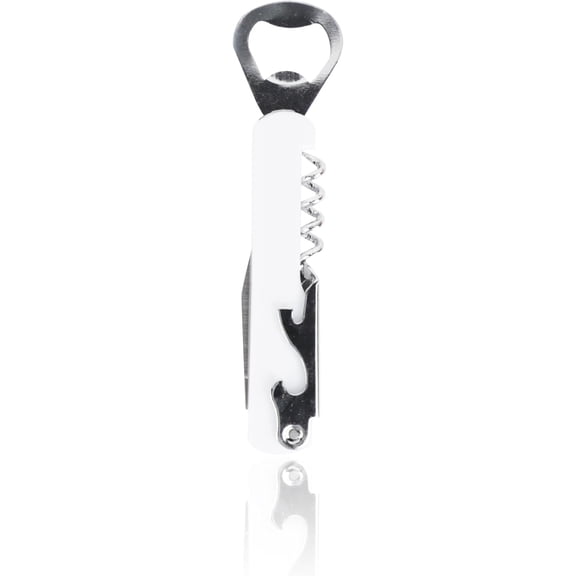 Waiter Corkscrew and Beer Bottle Opener Multifunction Tool (White)