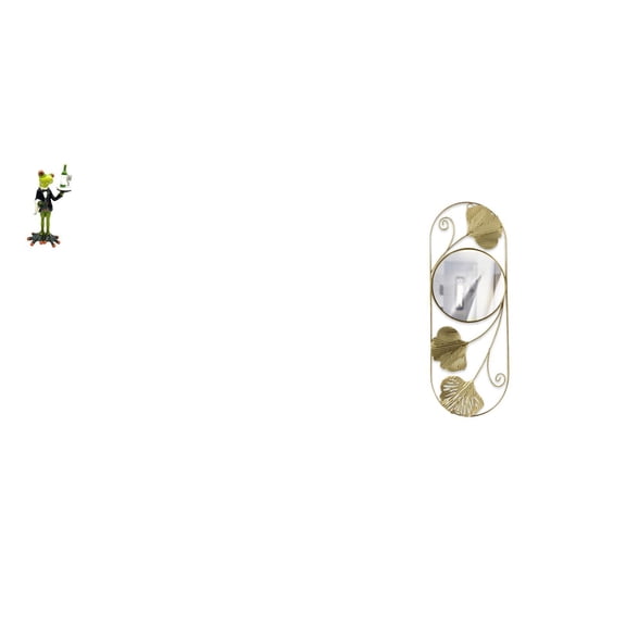 Waiter Frog Statue Wall Mirror Desktop Figurine Unique Resin Build for Shelf Corridor Entryway Bedroom Decor