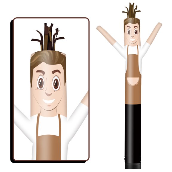 Waiter Inflatable Tube Man Wacky Wavy Dancing Guy for Outdoor Decoration Advertising Business Promotion (Blower Not Included)