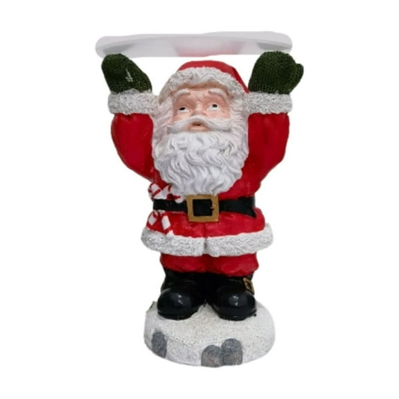 Waiter Tray Sculpture, Resin Crafts Ornament, Home Desktop Decoration Ornament, Christmas Theme Decor for Party and Gift, Santa Claus Server Figurine