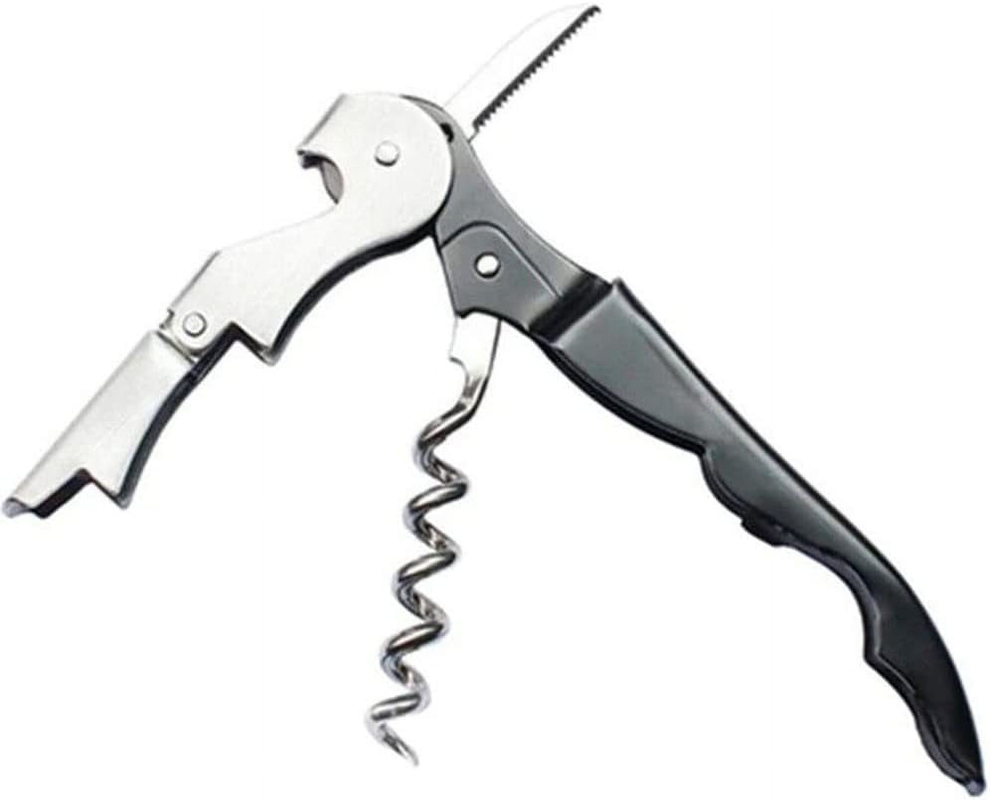 Waiters Corkscrew Wine Key with Ergonomic Rubber Grip, Beer Bottle