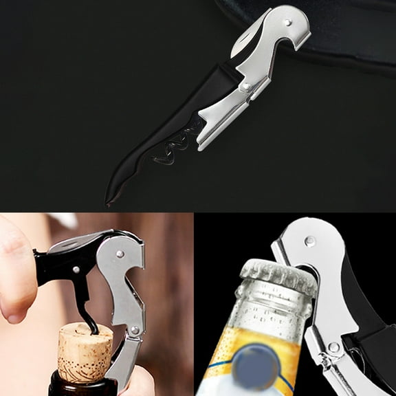Waiters Wine Key Yannianjz Waiter's Wine Key, Double Hinged Corkscrew with Foil Cutter, Manual Wine Bottle Opener, Bartender Tool, Stainless Steel Corkscrew, Multi Function Bottle Opener for Home
