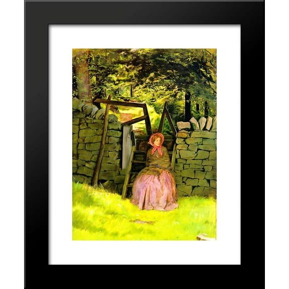 Waiting 20x24 Framed Art Print by Millais, John Everett