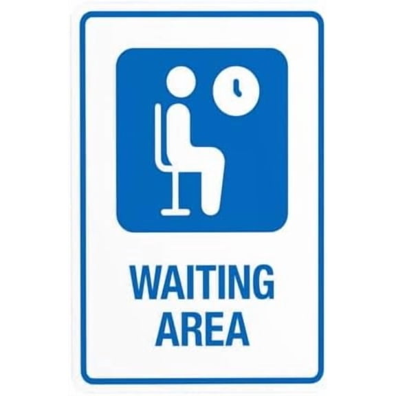 Waiting Area Hospital Warning Sign, Office Metal Signs for Business Home Outdoor Indoor Road Yard Garage Street Wall Caution Custom Decor 8 x 12 Inch