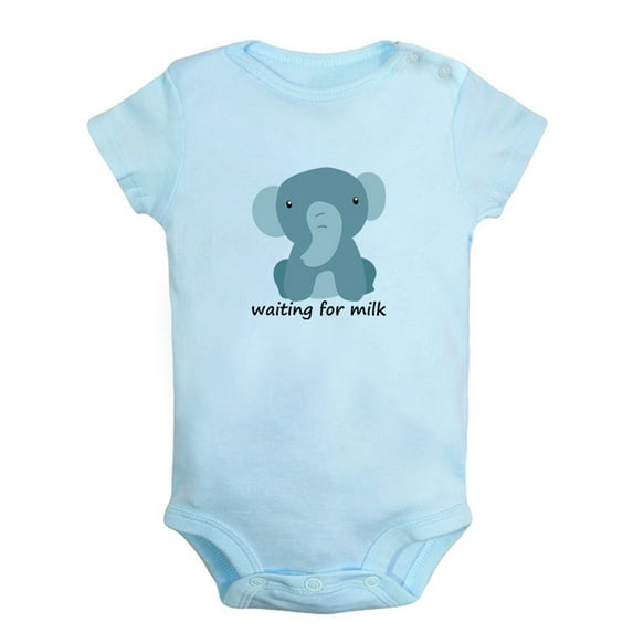 Waiting For Milk Funny Rompers For Babies, Animal Elephant Pattern Baby Jumpsuit, Newborn Baby Unisex Bodysuits, Infant Jumpsuits, Toddler 0-24 Months Kids One-Piece Oufits