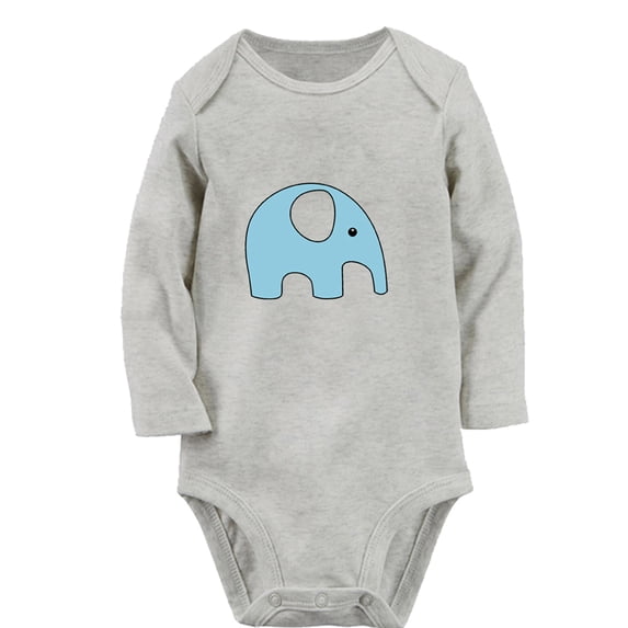 Waiting For Milk Funny Rompers, Newborn Baby Unisex Bodysuits, Infant Animal Elephant Jumpsuits, Toddler 0-12 Months Kids Long Sleeves Oufits (Gray, 0-6 Months)
