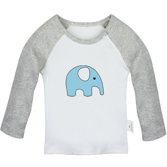 Waiting For Milk Funny T shirt For Baby, Newborn Babies Animal Elephant T-shirts, Infant Tops, 0-24M Kids Graphic Tees Clothing (Long Gray Raglan T-shirt, 12-18 Months)