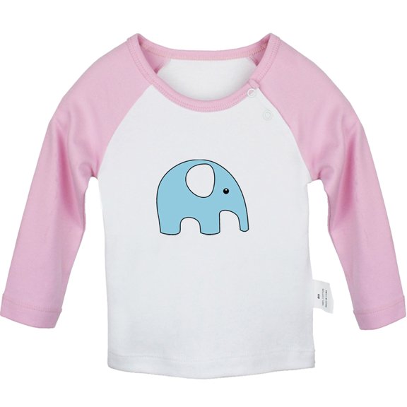Waiting For Milk Funny T shirt For Baby, Newborn Babies Animal Elephant T-shirts, Infant Tops, 0-24M Kids Graphic Tees Clothing (Long Pink Raglan T-shirt, 18-24 Months)