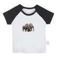thumbnail image 1 of Waiting For Milk Funny T shirt For Baby, Newborn Babies Animal Elephant T-shirts, Infant Tops, 0-24M Kids Graphic Tees Clothing (Short Black Raglan T-shirt, 6-12 Months), 1 of 4