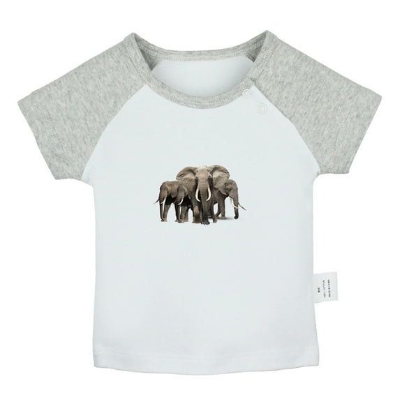 Waiting For Milk Funny T shirt For Baby, Newborn Babies Animal Elephant T-shirts, Infant Tops, 0-24M Kids Graphic Tees Clothing (Short Gray Raglan T-shirt, 12-18 Months)