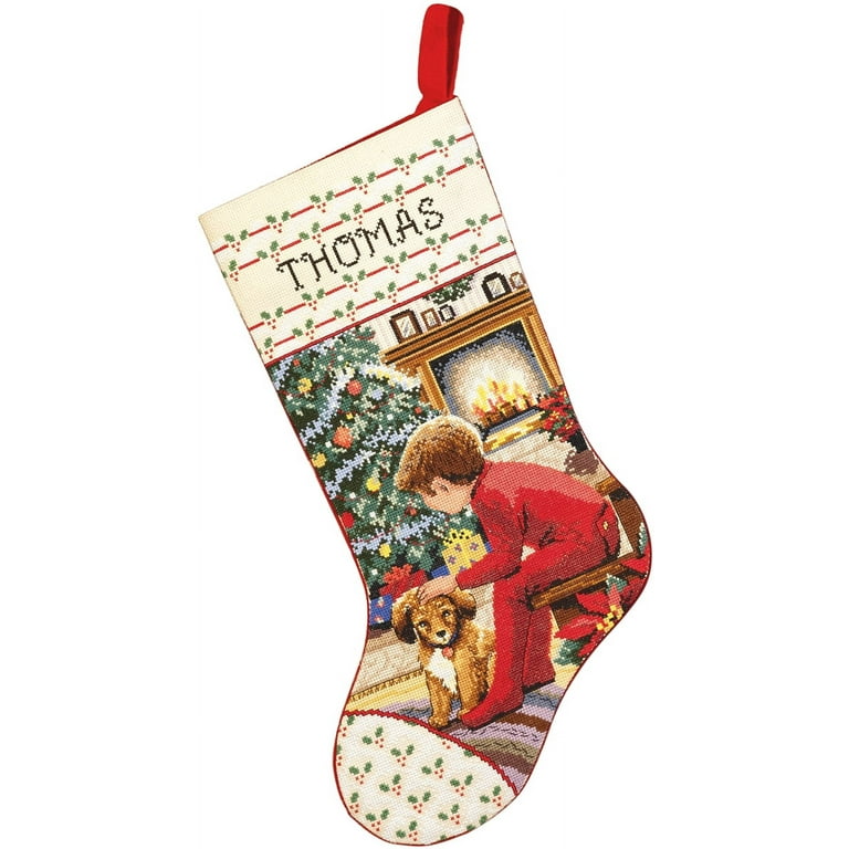 Christmas Stocking Kit Counted Cross Stitch Santa Claus 24k Mini Charmables