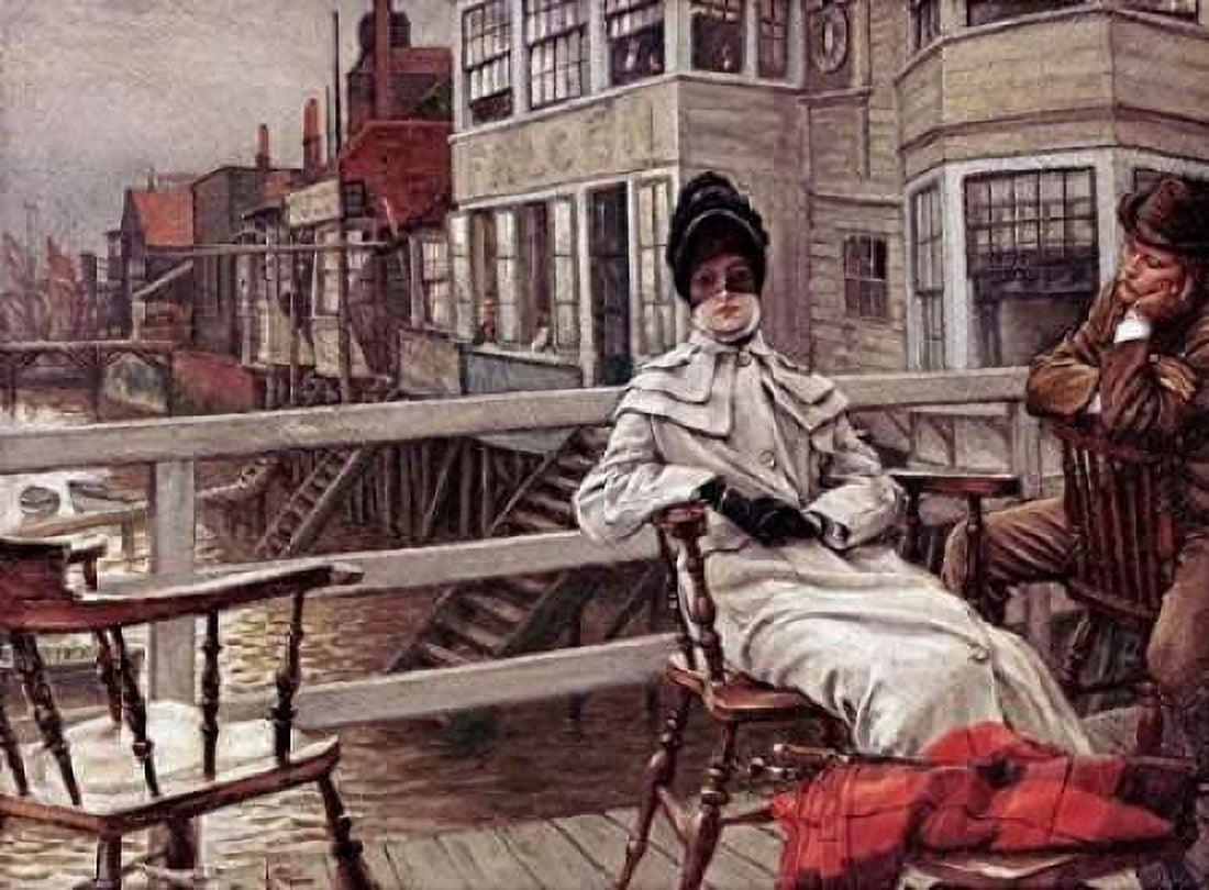 Waiting For The Boat at Greenwich Canvas Art - James Jacques Tissot (18 x 24)