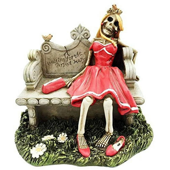 Waiting For The Perfect Man Figurine Prom Queen Skeleton Graveyard Daydream