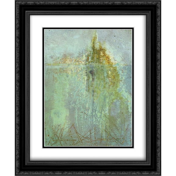 Waiting Here 2x Matted 20x24 Black Ornate Framed Art Print by Lantz, BJ