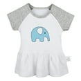 thumbnail image 1 of Waiting For Milk Funny Dresses For Baby, Newborn Babies Animal Elephant Pattern Skirts, Infant Princess Dress, 0-24M Kids Graphic Clothes (Gray Raglan Dresses, 0-6 Months), 1 of 4