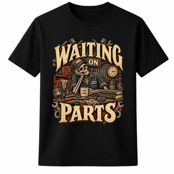 Wait Simbol Waiting On Parts Funny Mechanic T Shirt Auto Repair Gift - Walmart.com