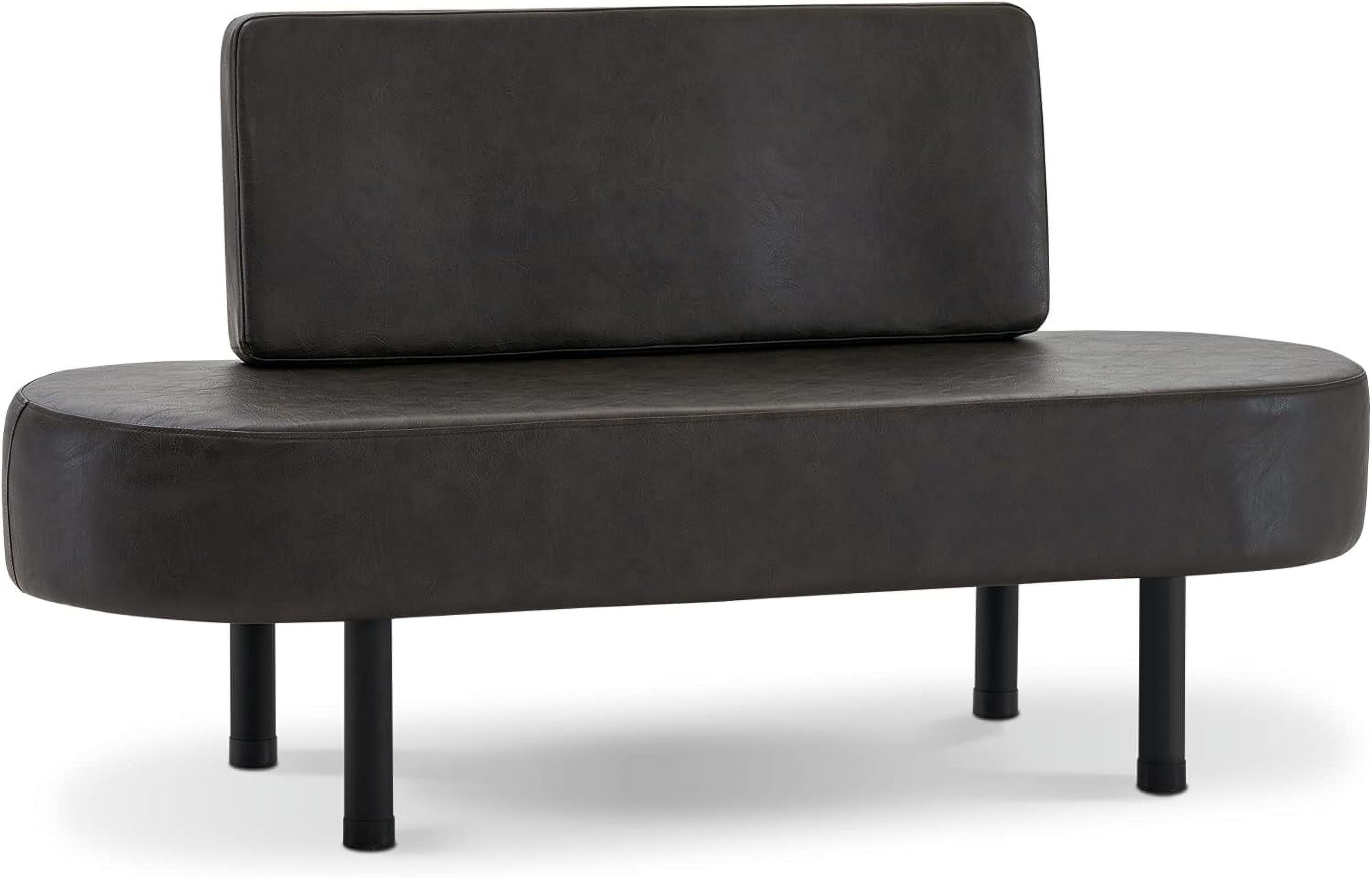 Waiting Room Chairs Reception Settee Bench, Leather Upholstered Dining