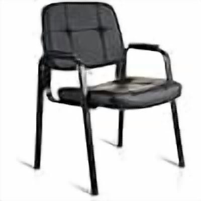 Waiting Room Guest Chair with Bonded Leather Padded Arm Rest for Office Reception and Conference Desk (Grey 1 Pack)