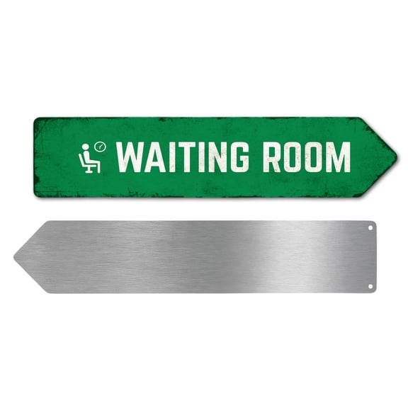 Waiting Room Metal Sign by DC | Arrow Metal Directional Signage for Indoor & Outdoor | 3x12" Rust-Free Aluminum Sign | Hospital Signage UV Protected Road RIGHT Arrow Sign | Made in USA