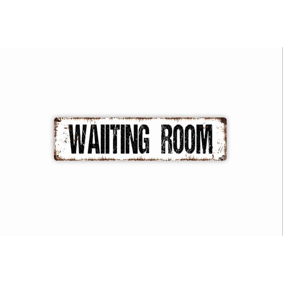 Waiting Room Sign - Office Reception Please Be Seated Rustic Street Metal Aluminum Sign or Door Name Plate Plaque - Size: 16 x 4 Inches