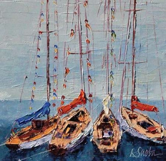 Waiting to Sail Canvas Art - Leslie Seata (24 x 24)