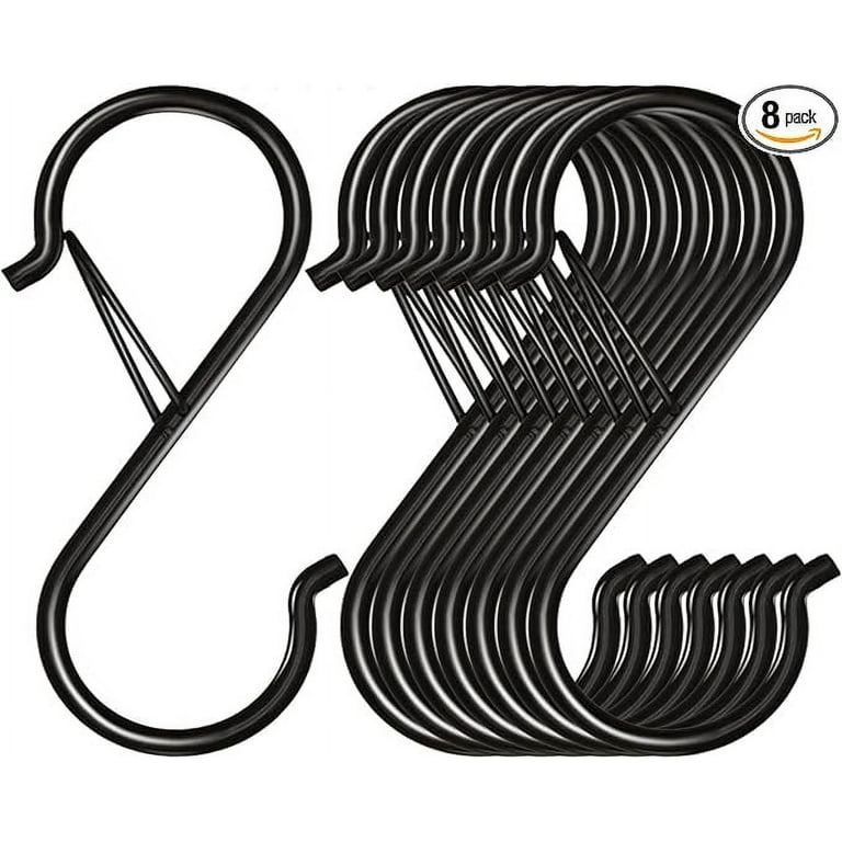 Beaneed 1.8 inch S Hooks Small S Shaped 20 Pack Black Kitchen Hooks Hanging Clothes Plants Mini S Hooks Heavy Duty Metal Hooks for Pots