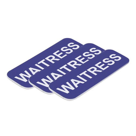 Waitress 1 x 3" Name Tag, Blue (3 Pack)
