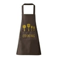 thumbnail image 1 of Waitress Apron with Pockets, 28X34 In, Cotton Poly Blend, Cooking Themed Print, Black and Gold Kitchen Accessories, Home & Kitchen Essentials, Black Kitchen Accessories, 1 Pc, 1 of 7