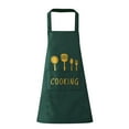 thumbnail image 1 of Waitress Apron with Pockets, 34X28 In, Forest Green Fabric, Gold Utensil Graphic, Black and Gold Kitchen Accessories, Cooking Tasks, 1 Pc, 1 of 6