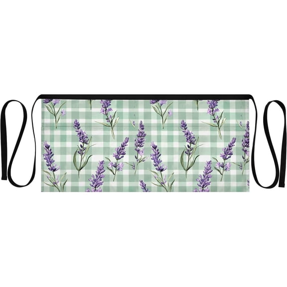 Waitress Apron with Pockets Server Waist Apron Half Short Personalized Waterproof Serving Hair Stylist Cooking Garden