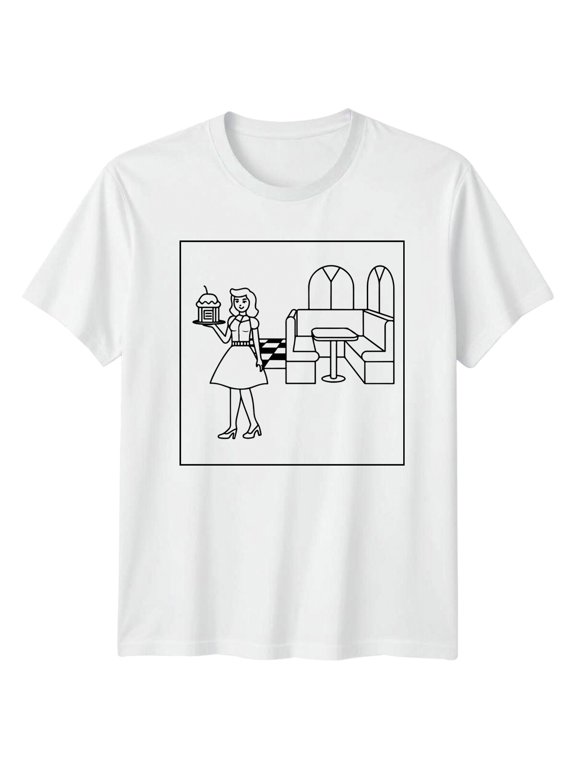 Waitress Dessert Tray Food Service Graphic T-Shirt