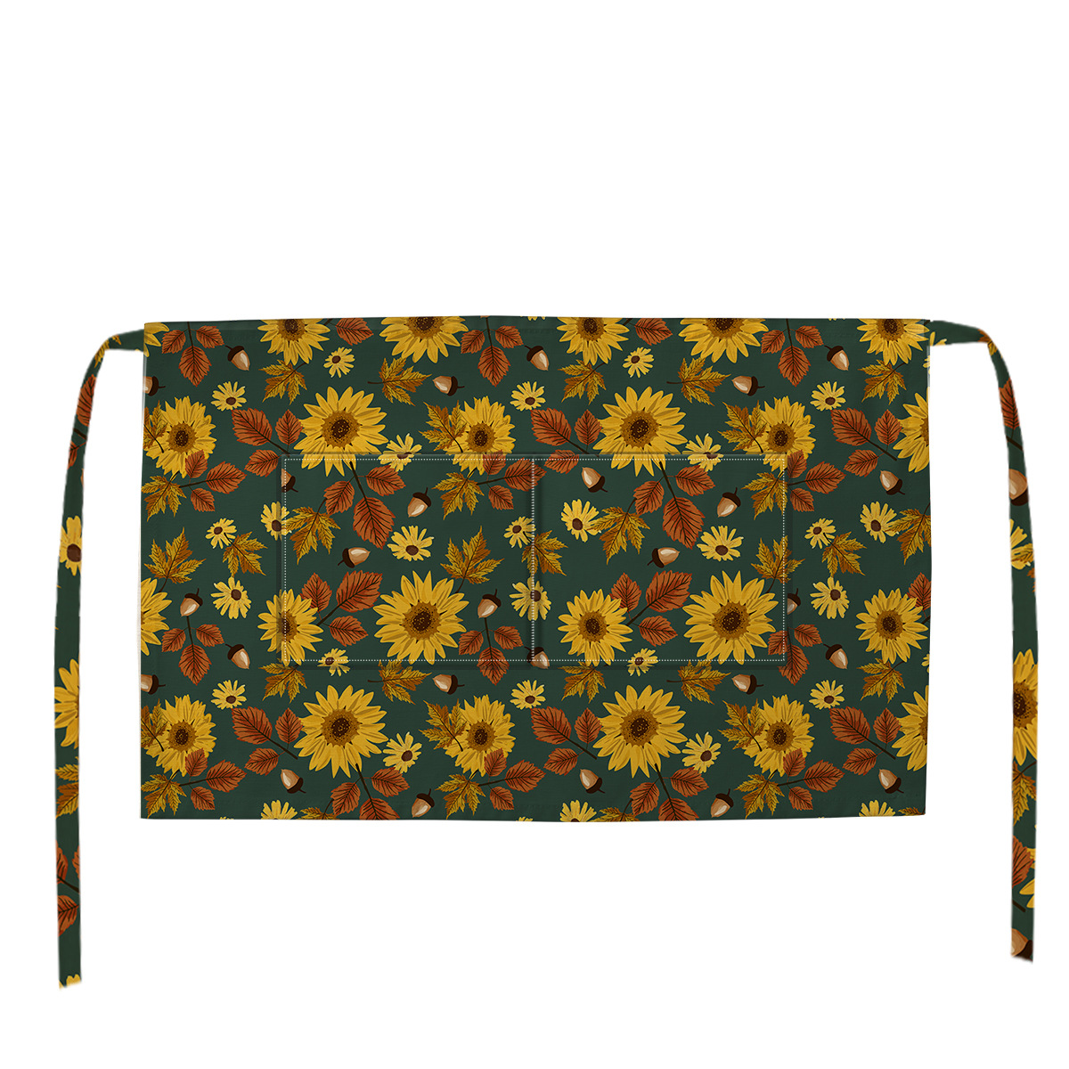 Waitress Waist Apron 2 Pockets Short Waterproof and Stain Resistant Premium Cotton Printed Apron 17 Styles