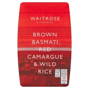 Waitrose Brown Basmati, Red Camargue & Wild Rice 500g (Pack of 4)