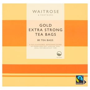 Waitrose Gold Extra Strong 80 Tea Bags 250g