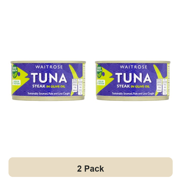 Waitrose MSC Tuna Steak in Olive Oil drained 150g (Pack of 2)