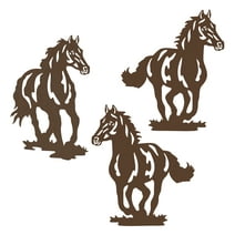 Waiu Metal Horse wall Art décor, Rustic Concise Western Horse Decoration Hanging for living room bedroom bathroom indoor outdoor, Modern Gift Wall Décor, Brown