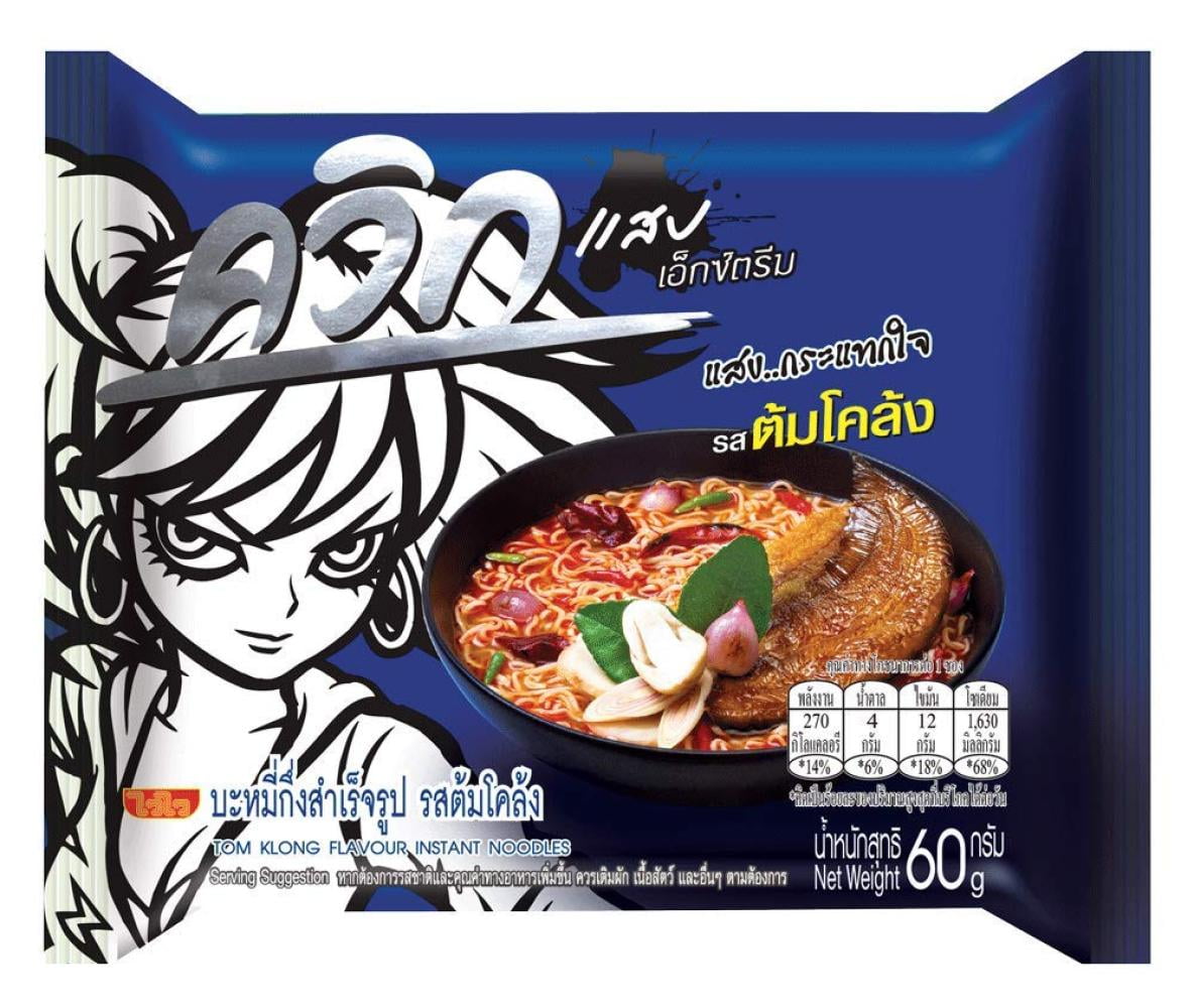 Waiwai Quick Tom Klong Flavour Instant Noodles 60 g. (20 Pack