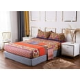 thumbnail image 1 of Wajade 4pcs Bohemian Bed Sheets Set Full Size Exotic Rose Orange Purple Boho Paisley Bedding Set 100% Cotton Ethnic 16" Deep Pocket Fitted Sheet + Colorful Tribal Top Flat Sheet + 2 Pillowcases, 1 of 5