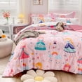 thumbnail image 1 of Wajade Kids Pink Girls Comforter Set Bed in a Bag 7-Piece Princess Bedding Set for Girls (1Comforter, 1Flat Sheet, 1Fitted Sheet, 2Pillowcase and 2Pillow Sham, Full Size), 1 of 6