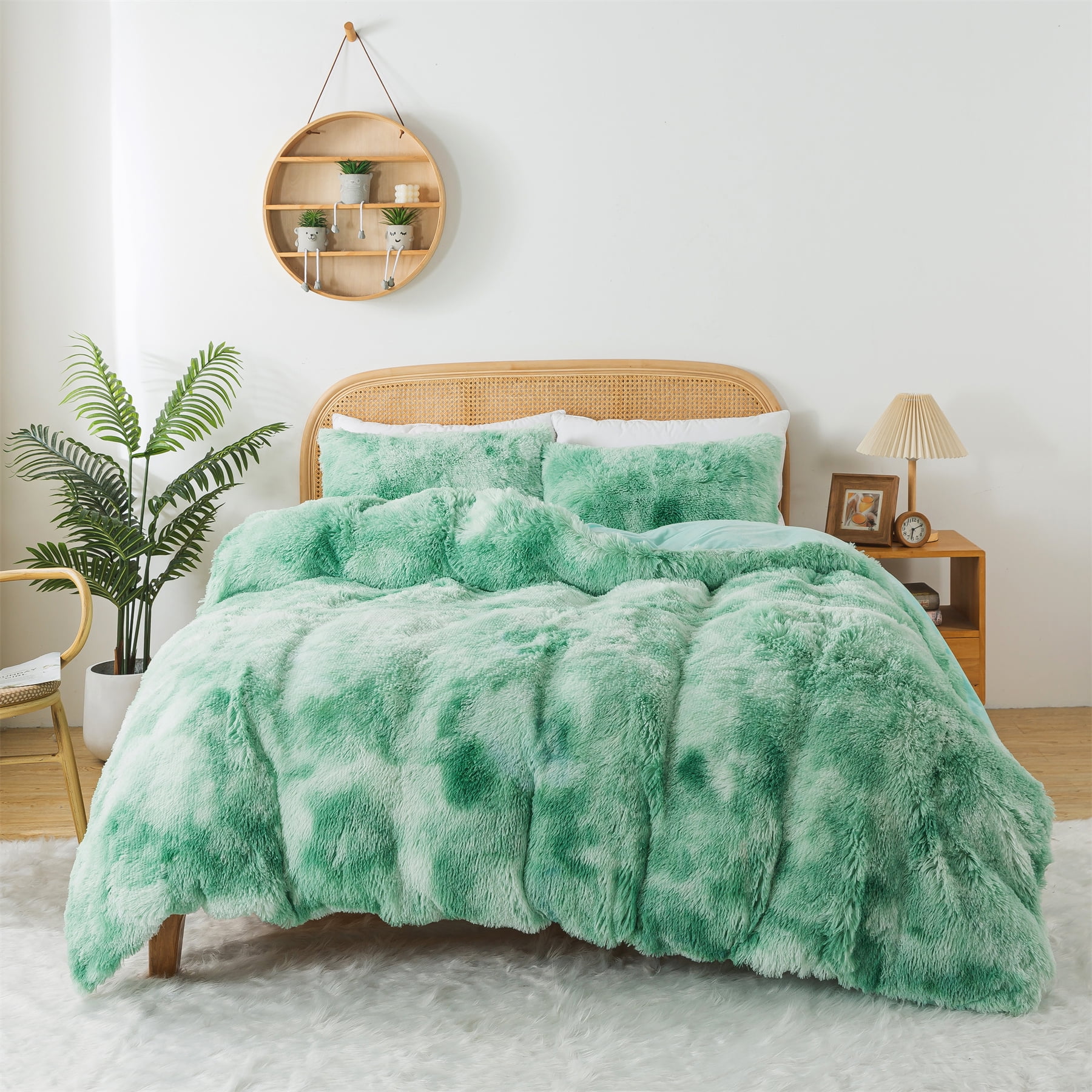 Wajade Plush Duvet Cover Set 3 Piece Luxury Ultra Soft Fluffy Fuzzy