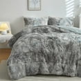 Wajade Queen Size Plush Comforter Set, Fuzzy Faux Fur 3PC Bedding Set