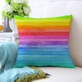 thumbnail image 1 of Wajade Throw Pillow Cover 18''x18'' Velvet Decorative Pillow Cover Pillowcase with Hidden Zipper Home Decorations for Couch Sofa Bedroom Living Room，Rainbow, 1 of 2