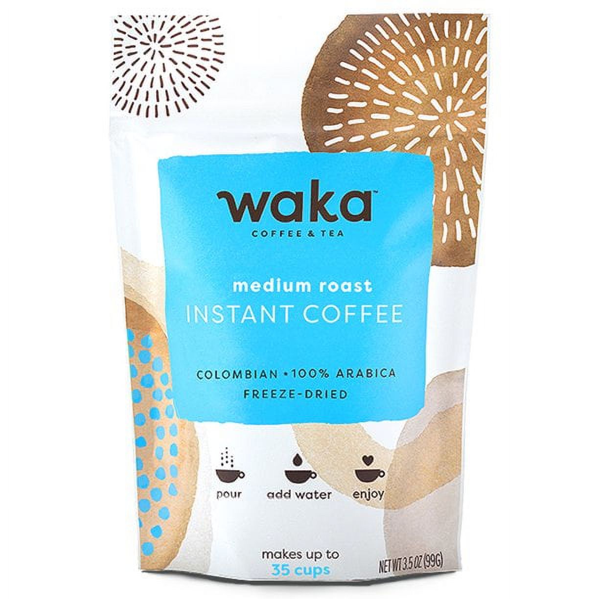 Waka Coffee 100% Columbian Arabica Medium Roast Instant Coffee, 3.5 oz Bag - image 1 of 6