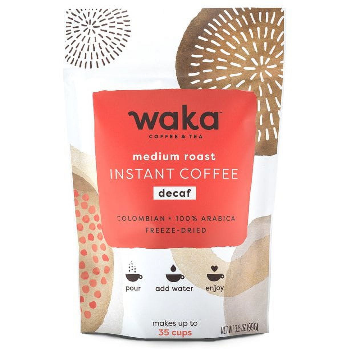 Waka Coffee Decaf 100 Columbian Arabica Medium Roast Instant Coffee, 3