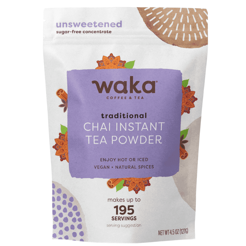 Waka Instant Chai Tea Powder, Sugar Free Masala Chai, 4.5 oz - Premium Instant Chai Tea, Enjoy Tea at Home, Traditional Spice Chai Tea Flavor, Highly Concentrated Formula, Real Spices, Not Syrup
