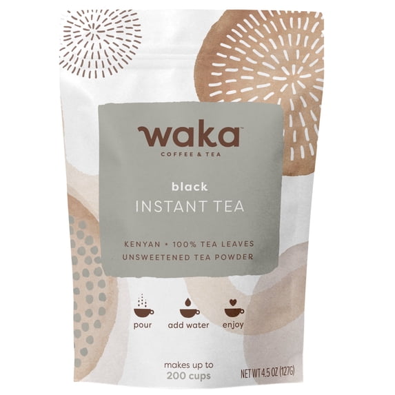 Waka Instant Black Tea Mix, Kenyan, Unsweetened, 4.5oz Bulk Pouch - Premium Quality