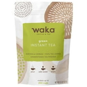 Waka Instant Green Tea Mix, Original - 100% Tea Leaves, No Additives, Unsweetened Tea Powder in Bulk Pouch – Easy Quick Hot and Iced Teas (4.5oz)
