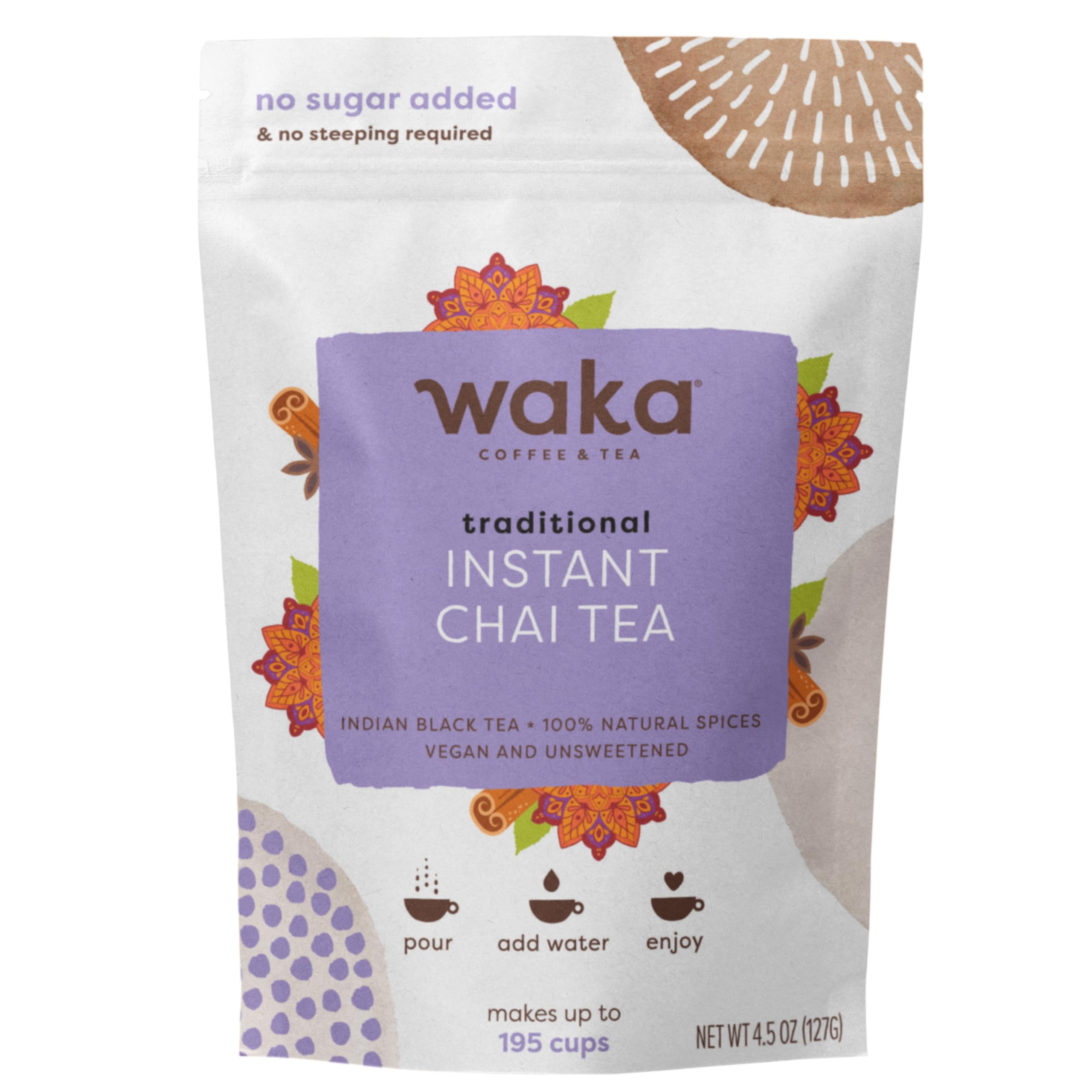Waka Tea, Traditional Masala Chai Instant Tea, No Sugar or Milk Added ...