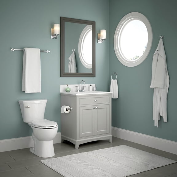 Wake 5-Piece Bathroom Set SpotShield Brushed Nickel Towel Bar Racks Toilet Paper Holder Ring Hook